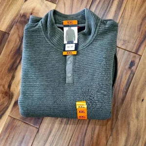 NEW Gerry Men's ¼ Snap Ottoman Pullover Size XXL Heathered Olive